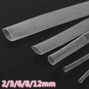 1 Metru de 2mm 3mm, 6mm 8mm, 12mm Transparent Clar Căldură Psihiatru Tub Tuburi Termocontractibile Sleeving Folie de Sârmă kituri