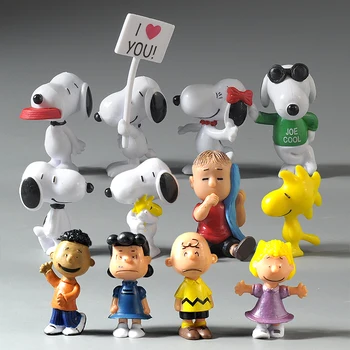 12buc/set 5cm Snoopies Alune Film Anime Figurina Decor Păpuși Anime Peisaj Ornamente de Acțiune Figura Copii Cadou