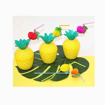 12Pcs/Lot de Plastic de Ananas, nucă de Cocos Cană de Forma de Fructe Suc de Partid Cupe Hawaii Luau Ziua de Vară Beach Pool Party Decor