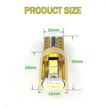 2 buc de Aur W5W T10 LED-uri Auto LED Luminos Auto Canbus Clearance-ul Bec Lampa 6Chips SMD LED plafoniera Lumina de Citit 12V