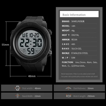 2017 SKMEI Brand Ceas Barbati Sport Militare Ceasuri de Moda Silicon Ceas Digital Impermeabil Ceas Digital cu LED Pentru Bărbați Ceas