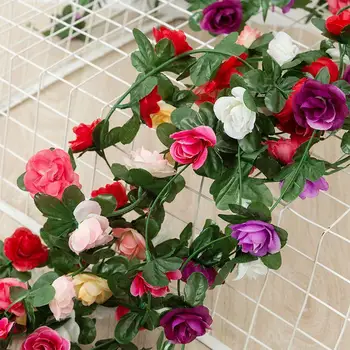 250CM Rose Flori Artificiale Ghirlanda de Crăciun pentru Nunta Acasă Decorare Camera de Primavara Toamna Grădină Arc DIY Fals Planta V Z3N3