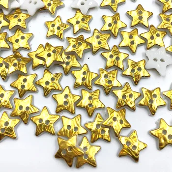 50pcs 12,5 mm Metalic gold Star 2 Gauri Butoane de Cusut Rochie Tricou Copil Îmbrăcăminte Accesorii de Cusut Album de Crăciun PT301