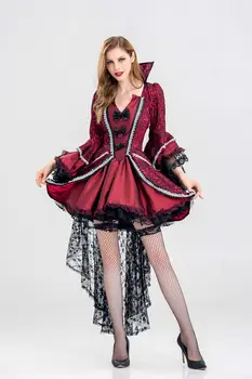 Al naibii de Frumos Vampir Regina Costum Plus Dimensiune XL XXL Halloween Femei Clasic Costum Vampir Deluxe Victorian Uniforme