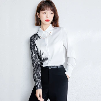 Blusas mujer de moda 2021 Plus Dimensiune Primăvară Florale Imprimate Topuri Teuri Stil coreean Liber Harajuku Bluze Femei Toamna 1105