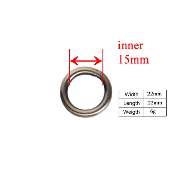 Culoare metalic non-sudare bronz inel este potrivit pentru 15mm lesa câine plasa guler de câine accesoriu YH15QT