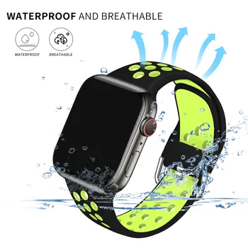 Curea din silicon Pentru Apple Watch Band 45mm 44mm 42mm 41mm 40mm 38mm Sport Respirabil Bratara IWatch Accesorii 7/6/SE/5/4/3/2/1