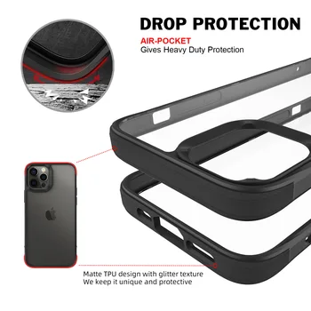 De lux Acrilic Transparent Cazul în care Telefonul Pentru iPhone 12 11 Pro Max Mini X Xs Max Xr 7Plus la Șocuri Greu Caz Clar de Protecție a Lentilei
