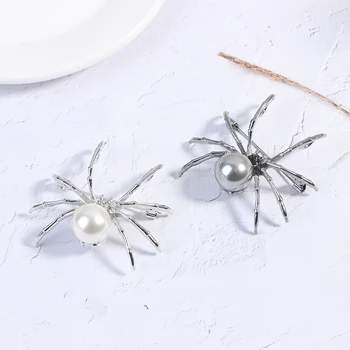 De înaltă calitate Păianjen Negru Stras Pearl Insecte Brosa de sex Feminin Corsaj Cadouri pentru Bărbați Accesorii de Moda coreeană Personalitate Bijuterii