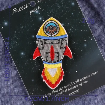 Desene animate Spațiu a Astronauților de Rachete Model Patch-uri Brodate pentru Îmbrăcăminte de Fier pe Patch-uri pentru Haine Copii Geaca Fuzibile Patch