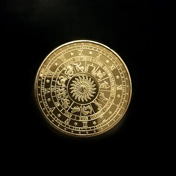 Douăsprezece Constelații Norocos Monedă De Aur Leo Monedă Comemorativă