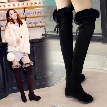 Femei cizme cald genunchi-cizme înalte plus dimensiune 22-27cm iarna rus de pluș garnitură de Minus 30 de grade cizme pantofi femei cizme de zăpadă