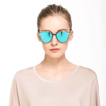 Femei de lux ochelari de Soare Moda Rotund Doamnelor cat ochelari de soare Retro Vintage de Designer de Brand Supradimensionate de sex Feminin de Ochelari de Soare oculos gafas