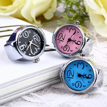 Femei Inel Ceas Fata Creatoare de Moda ceas din Oțel Inoxidabil Rotunde Elastic Cuarț Inel Ceas reloj mujer Doamnelor Ceas