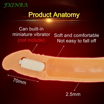 FXINBA 3 Culoare 17cm Penis Mare Maneca Reutilizabile Extins Penis Extender Penis Extindere Extindere Prezervativ Barbati Gay Adult Jucarii Sexuale