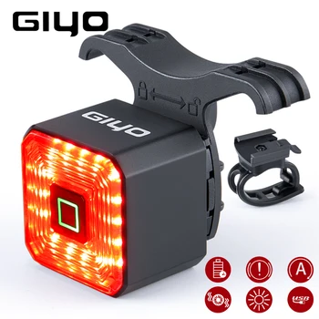 GIYO Biciclete Inteligent de Lumină Stop Spate Bicicleta Accesorii Auto On/Off USB Reîncărcabilă Semnal de Stop Frana Lampa LED Felinar de Siguranță