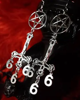 Goth, Vampir Pentagrama Inversată Pandantiv cu Baphomet Cercei,femei Barbati Bijuterii Gotice,Punk Oculte 666 Bijuterii