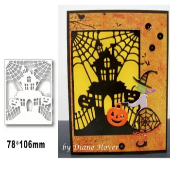 Happy Halloween Casa Bantuita de Tăiere de Metal Moare pentru DIY Scrapbooking Album Decorative Embosare Hartie manuala Carduri Cadou