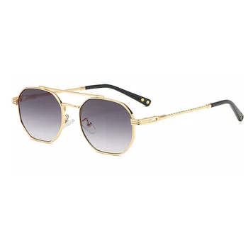 HBK ochelari de Soare pentru Barbati 2022 de Lux Piața de Moda ochelari de Soare Retro Doamnelor Mici, Octogonale de Metal de Înaltă Calitate Poligon Negru Gafas