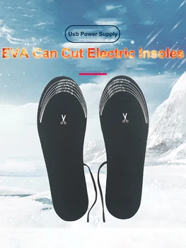 Iarna mai Cald Tampoane Electrice Incalzite Pantofi Cuttable Tălpi Șosete Calde de Picioare Incalzitor USB de Încărcare Unul Mărime se Potrivește cele Mai multe Piciorul Celebru