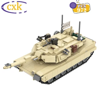 Noi High-Tech Arme de Război M1A2 Abrams Rezervor Model Blocuri Moc Militare Carul WW2 Vehicule Cărămizi Jucarii Pentru Copii Cadouri