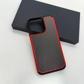 Pentru iphone 13 pro max cazul Black red huse de telefon tpu Anti-toamna Lentila de protectie din fibra de Carbon de caz pentru iphone 13 pro max acoperi
