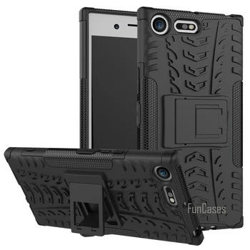 Pentru Sony Xperia XZ Premium Caz de 5.5 inch Hibrid Kickstand Uimi Accidentat Armura de Cauciuc Greu PC+TPU Sta Funcția de rezistent la Șocuri Caz