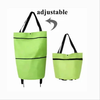Pliabil cărucior de cumpărături cu roți cărucior sac multi-funcție tote sac geantă de cumpărături alimentare produse alimentare sac de depozitare de legume sac