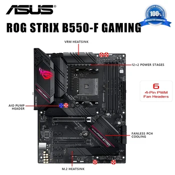 Socket AM4 Asus ROG STRIX B550-F GAMING (WI-FI) Placa de baza AMD B550 128GB DDR4 PCI-E 4.0 M. 2 SSD CHAI B550 Gaming Placa-Mama AM4