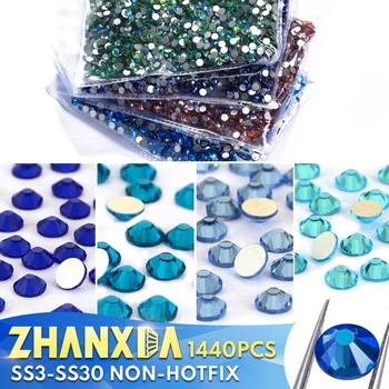 SS3-SS30 Albastru Cristale Flatback Sclipici Pietre de Sticlă Pentru Meserii DIY Piatră Cuie de Diamante, Pietre Decorative Pentru Artizanat