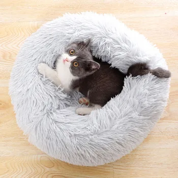 Super Pisica Pat De Dormit Cald Cat Cuib Moale Lung Pluh Cel Mai Bun Câine De Companie Pat Pentru Câini Coș De Pernă De Pat Pisica Pisica Mat Animale De Dormit Atât De