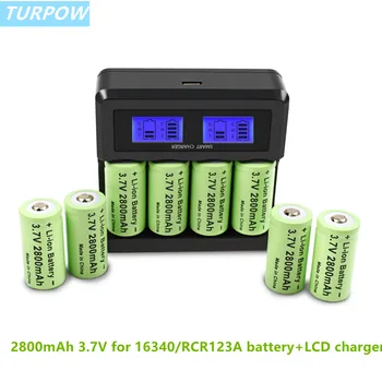 Turpow 3.7 V CR123A RCR 123 ICR 16340 Baterie 2800mAh 3.7 V Li-ion Baterie Reîncărcabilă Pentru Camera de Securitate Arlo L70
