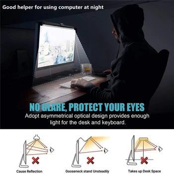 USB LED Ecran Bară de Lumină Desktop de Afișare Lampa Estompat Monitor Laptop Perdeaua de Lumină LED Masă Lampă de Protecție a Ochilor Lampa de Citit