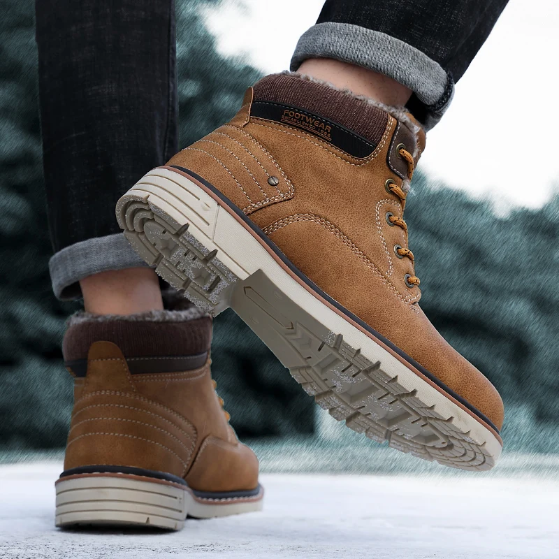 Brand Barbati Iarna Zapada Ghete Impermeabile Din Piele Adidasi Cald Pentru Bărbați Outdoor Sex Masculin Bocanci Pantofi De Lucru Dimensiunea 40-47 ~ Misc | Denimdistribution.ro