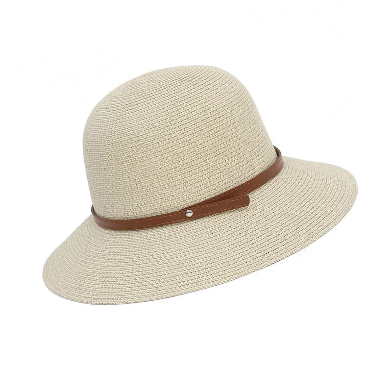 jelly Rise practitioner Noi Vara Culoare Solidă Pălărie De Hârtie Cu Centura De Simplu Femei Beach  Turism Pălării De Soare De Protecție Solară Panama Soare Capacul Alb ~  Îmbrăcăminte Accesorii | Denimdistribution.ro