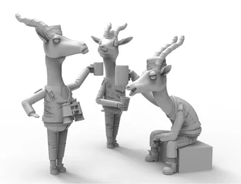 1/35 moderne animal suportul de bază Set Echipaj (FĂRĂ bază ) Rășină figura truse Model in Miniatura gk Unassembly Nevopsite