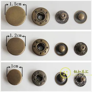 100 set Metal Bronz Snap Butonul Apăsați Știfturi de Fixare Butoane Manuale de Instalare Instrument de Haine Accesorii 10mm-20mm Ridicata