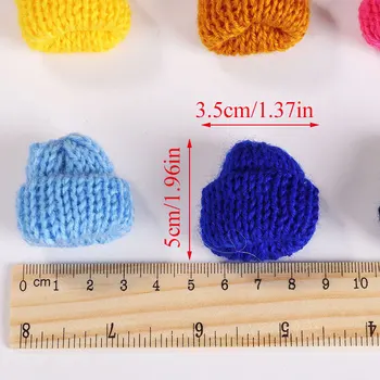 10buc Culoare Tricotat Lână Mini Pălării Creative DIY Meșteșug Consumabile Drăguț Colorate, Pălării, Îmbrăcăminte, Păpuși, Accesorii Decor