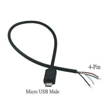 10BUC Micro USB 2.0, O Femeie Jack Interfață Android 4 Pini 2 Pini de sex Masculin de sex Feminin Putere de Încărcare a Datelor de Cablu Cablu Conector 30CM 1m