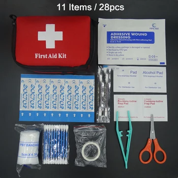 11 Elemente/28pcs de Călătorie Portabil, Kit de Prim Ajutor în aer liber Camping Medicale de Urgență Sac Bandaj bandaj Kituri de Supraviețuire de autoapărare