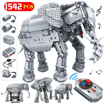 1542pcs Electric Elefant Animal de Control de la Distanță Mașini de Model Blocuri de Constructii Tehnice RC Cărămizi Educație Jucării pentru Băiat