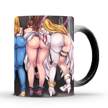1buc Nou 350ml Sexy Fund Ceașcă de Cafea Anime Joc de Ceai Lapte de Căldură Sensibilă Schimbare de Culoare Magic Cana cel Mai bun Cadou pentru Prieteni