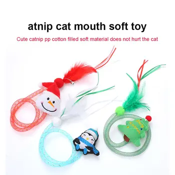 1buc Pisica de Pluș Jucărie de Crăciun Linie Tub Pene Pisica Auto Jucării Mini-Joc Amuzant Jucarii Interactive Pisici Minunat Jucărie Animal de casă Supplies