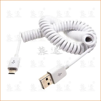 1M/2.5 M, USB2.0 micro usb de sex masculin de primăvară Retractabil cablu de întindere sincroniza datele de încărcare pentru samsung HTC LG 2M