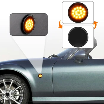 2 buc Laterale LED-uri Lumini de poziție Lumina de Semnalizare Partea de Repetor Lampă de Semnalizare pentru Mazda MX-5 Mk1 Mk2 Mk3 Negru / Clar 12V Lampă de Panou
