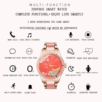 2021 Moda de apelare Bluetooth Smart Watch Femei Heart Rate Monitor de Presiune sanguina Music Player DIY Personalizate Doamnelor Cadran Smartwatch