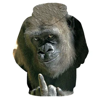 2021 Nou Toamna Animal Gorilă / Maimuță Hoodie Bărbați Și Femei Tricou 3D Ulei de Urangutan de Imprimare cu Glugă Topuri Supradimensionate