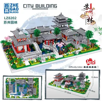 3930pcs Noi LEZI Mini Blocuri de Cărămizi de Construcție Chineză Casa Curte Gradina Model Juguetes Jucarii Copii Fată Cadou de Crăciun Prezent 8202