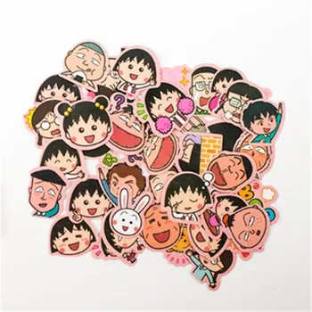 39pcs/sac anime Japonez Chi-bi Maruko autocolante de Hârtie DIY Cadou Handmade Scrapbooking Linie emoticon Sakura Momoko autocolant