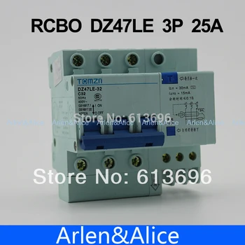 3P 25A DZ47LE-32 400V~ curent Rezidual întrerupător de Circuit cu supra-curent și protecție de Scurgere RCBO